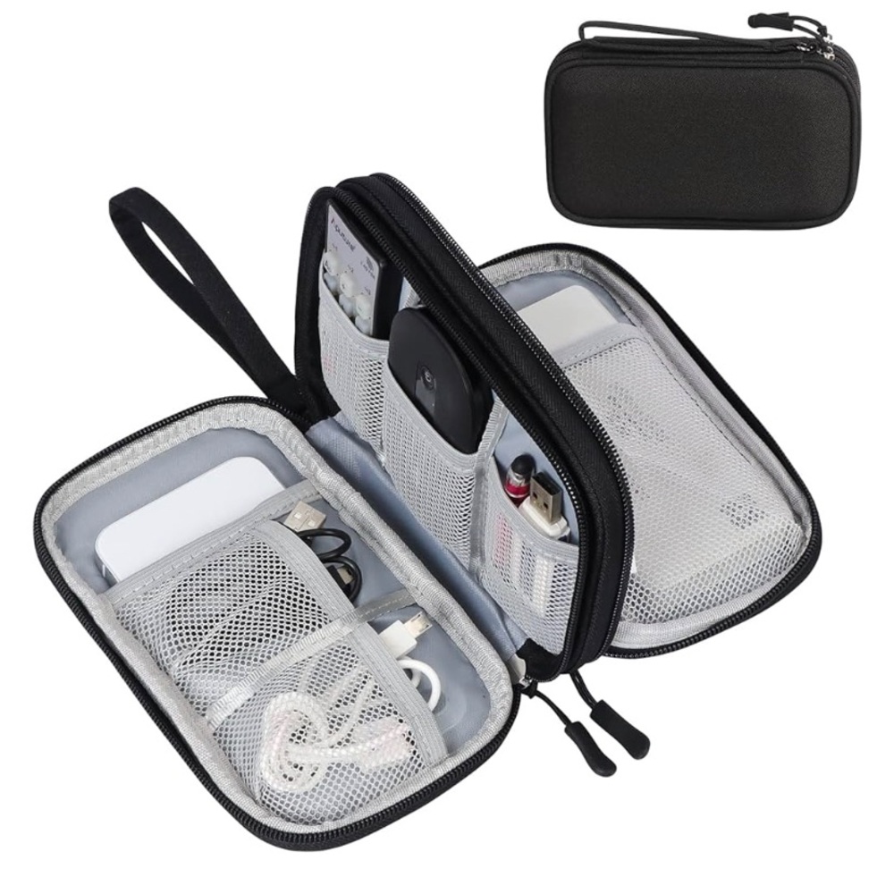 Black Travel Electronics Organizer